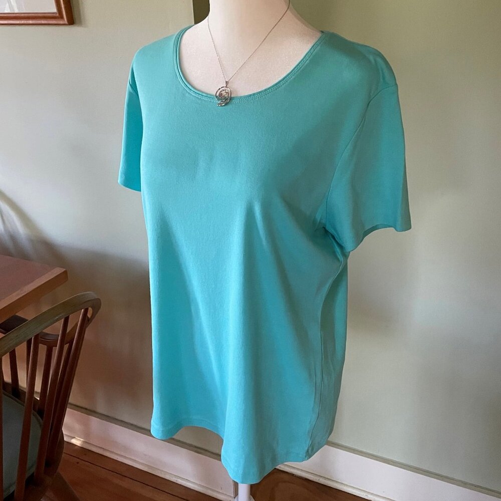 Karen Scott Green Top (actually blue) Size L